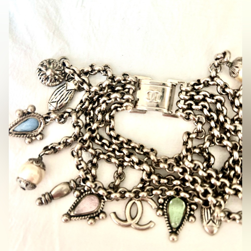 CHANEL Authentic-Extremely Rare Silver Charm Bracelet!